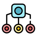 Career hierarchy icon color outline vector