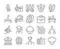 Career icon. Career development line icons set. Vector illustration. Editable stroke. Royalty Free Stock Photo