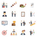 Career Icons Flat Set Royalty Free Stock Photo