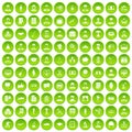 100 career icons set green circle Royalty Free Stock Photo