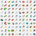 100 career icons set, isometric 3d style Royalty Free Stock Photo