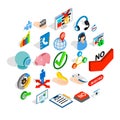 Career icons set, isometric style Royalty Free Stock Photo