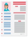 Stewardess Career Information Leaflet Flat Vector