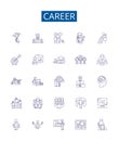 Career line icons signs set. Design collection of Employment, Job, Occupation, Vocation, Profession, Aspiration