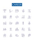 Career line icons signs set. Design collection of Employment, Job, Occupation, Vocation, Profession, Aspiration