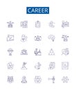 Career line icons signs set. Design collection of Employment, Job, Occupation, Vocation, Profession, Aspiration