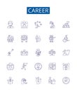 Career line icons signs set. Design collection of Employment, Job, Occupation, Vocation, Profession, Aspiration