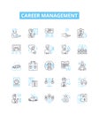 career management vector line icons set. Job, Search, Training, Networking, Resume, Developing, Goals illustration