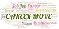 Career Move typography vector word cloud.