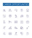 Career opportunities line icons signs set. Design collection of Opportunities, Career, Jobs, Professions, Employment