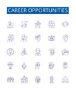 Career opportunities line icons signs set. Design collection of Opportunities, Career, Jobs, Professions, Employment