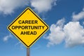 Career Opportunity Ahead Warning Sign Royalty Free Stock Photo