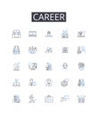 Career line icons collection. Job, Profession, Employment, Occupation, Vocation, Trade, Workforce vector and linear