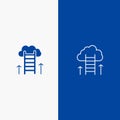 Career Path, Career, Dream, Success, Focus Line and Glyph Solid icon Blue banner Line and Glyph Solid icon Blue banner