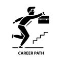 career path icon, black vector sign with editable strokes, concept illustration Royalty Free Stock Photo