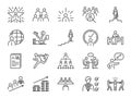 Career path icon set. Included the icons as newbie, job seeker, headhunter, headhunting, first jobber, rookie, promoted and more Royalty Free Stock Photo