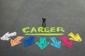 Career path and work opportunities concept by small miniature pe