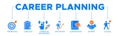 Career planning banner website icon vector illustration concept Royalty Free Stock Photo
