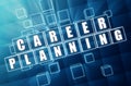 Career planning in blue glass cubes