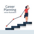 Career planning. Vector illustration flat design. Isolated on background.