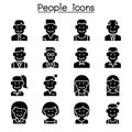 Career, Profession, Occupation & People icon set in thin line st