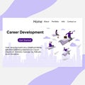 Career prospect and development landing page. Vector searching innovation
