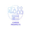 Career prospects blue gradient concept icon