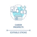 Career prospects turquoise concept icon