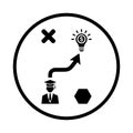 Career, solution, strategy icon. Rounded Black vector graphics Royalty Free Stock Photo
