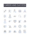 Career and success line icons collection. Profession, Occupation, Job, Vocation, Calling, Trade, Work vector and linear