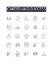 Career and success line icons collection. Profession, Occupation, Job, Vocation, Calling, Trade, Work vector and linear