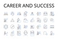 Career and success line icons collection. Profession, Occupation, Job, Vocation, Calling, Trade, Work vector and linear