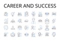 Career and success line icons collection. Profession, Occupation, Job, Vocation, Calling, Trade, Work vector and linear