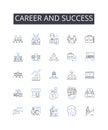 Career and success line icons collection. Profession, Occupation, Job, Vocation, Calling, Trade, Work vector and linear