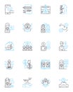 Career and Summary linear icons set. Growth, Achievement, Success, Ambition, Development, Progress, Advancement line