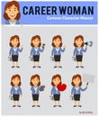 Career Woman Cartoon Character Mascot