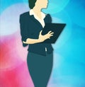 Career woman, manager, business solution, profile silhouette, elegant hostess, Royalty Free Stock Photo