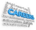 Careers Word Background Jobs 3d Choose Profession