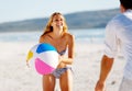 Carefree beachball fun Royalty Free Stock Photo