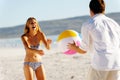 Carefree beachball fun Royalty Free Stock Photo