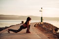 Carefree calm woman meditating in nature.Finding inner peace.Yoga practice.Spiritual healing lifestyle.Enjoying peace,anti-stress Royalty Free Stock Photo