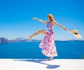 Carefree happy woman enjoying life in summer. Royalty Free Stock Photo