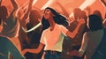 A person dances in a club swaying to the beat and letting go of inhibitions created with Generative AI