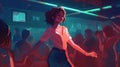 A person dances in a club swaying to the beat and letting go of inhibitions created with Generative AI