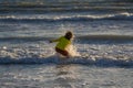 Carefree kid running on sea. Happy cute child running near ocean on warm summer day. A Cute little kid boy running and Royalty Free Stock Photo