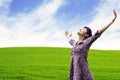 Carefree woman at the meadow Royalty Free Stock Photo