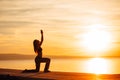 Carefree woman meditating in nature.Finding inner peace.Yoga practice.Spiritual healing lifestyle.Enjoying peace,anti-stress