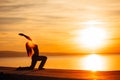 Carefree woman meditating in nature.Finding inner peace.Yoga practice.Spiritual healing lifestyle.Enjoying peace,anti-stress