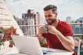 Carefree young man in casual clothing Royalty Free Stock Photo