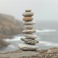 The careful balance of a rock stack